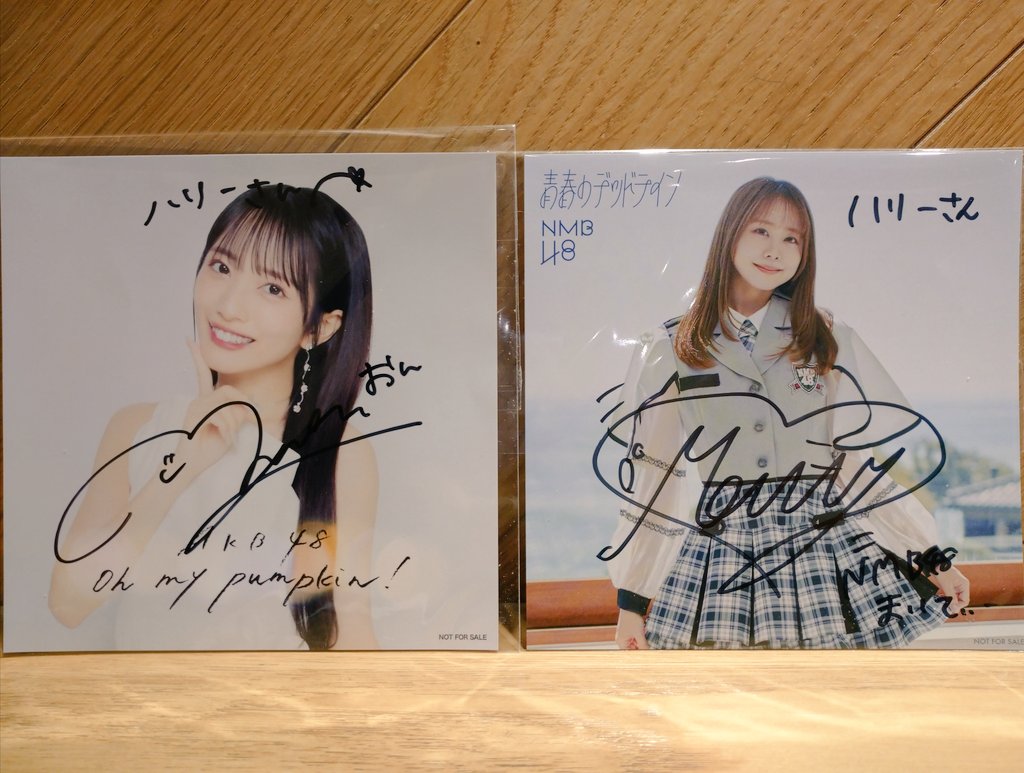 AKB 向井地 美音 サイン　ポスター いつの日か、向井地美音ちゃんのサインと平山真衣ちゃんのサインを