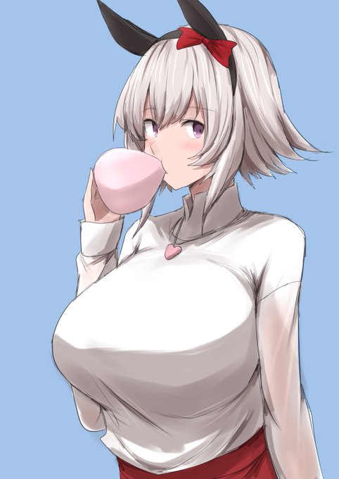 お題のカレンチャンのガムで風船作ってる感じです。 