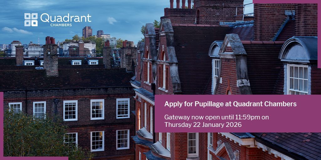 QPupillage's tweet photo. 📣 The Pupillage Gateway is now open! Apply for a pupillage at Quadrant Chambers📣

Find out more about our #pupillage application process on our website: https://t.co/KaVhIBhid7

Applications must be submitted via the Pupillage Gateway. Apply here: https://t.co/b8Xzyhy20u https://t.co/bYvUJq1tCT