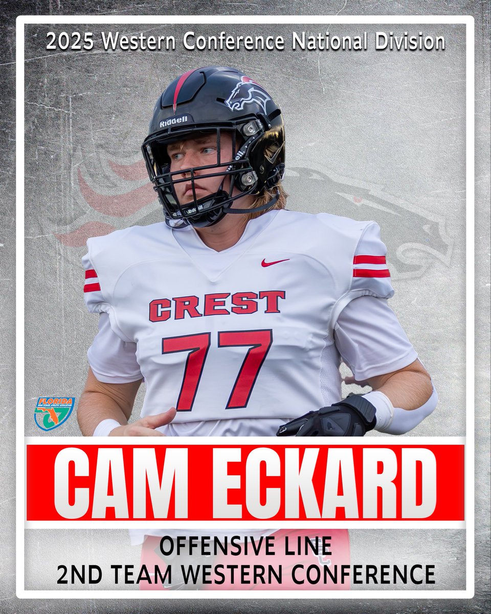 Crest_HSFB's tweet image. Congratulations to @CamdonEckard and @Hunter_Hall8 on their Hillsborough County Western Conference selections!