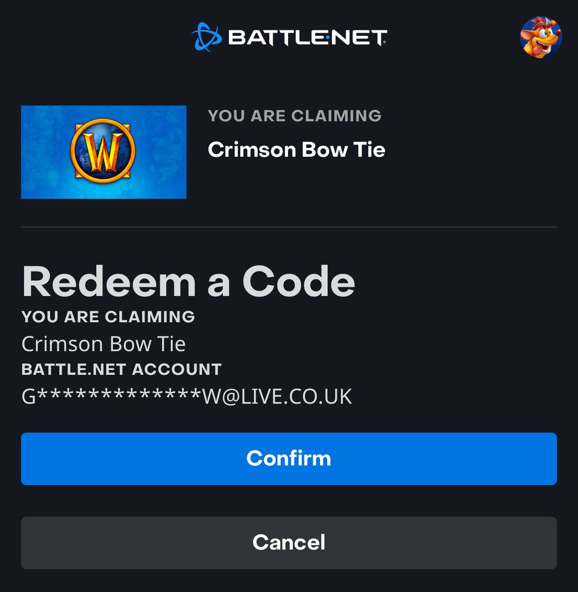 The Pringles x WoW promotion is now live.

This promo rewards the Crimson Bow Tie transmog (currently not available in-game). This promotion runs from January 6th until May 7th 2026.