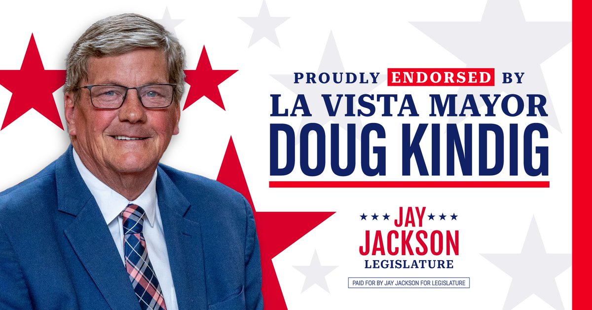 🚨 ENDORSEMENT ALERT!!! 🚨 

I’m excited to announce the endorsement of La Vista Mayor Doug Kindig!  I’m grateful for Mayor Kindig’s commitment to economic development, revitalization, and community growth here in LD14, and I’m honored to earn his trust and support!