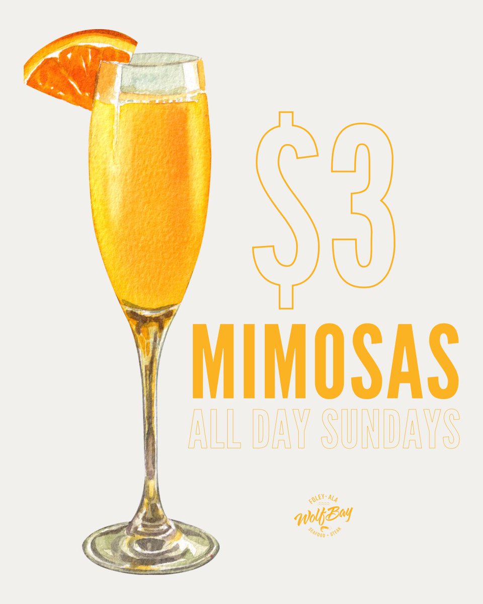 Sundays are for brunch 🥂
Enjoy $3 mimosas all day, every Sunday! 

#SundayBrunch #MimosaSunday #ThreeDollarMimosas #BrunchDrinks #SundayFunday #WeekendVibes #BrunchTime #SipSipHooray