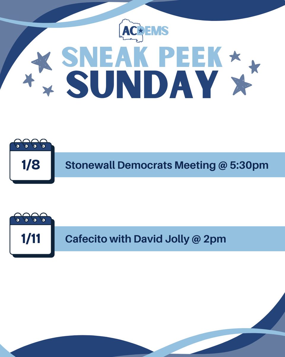 Check out some of the great events we have going on this week! Hope to see you there. Check out our Mobilize at mobilize.us/alachuadems/ for more information 💙

#AlachuaDemocrats #SneakPeekSunday