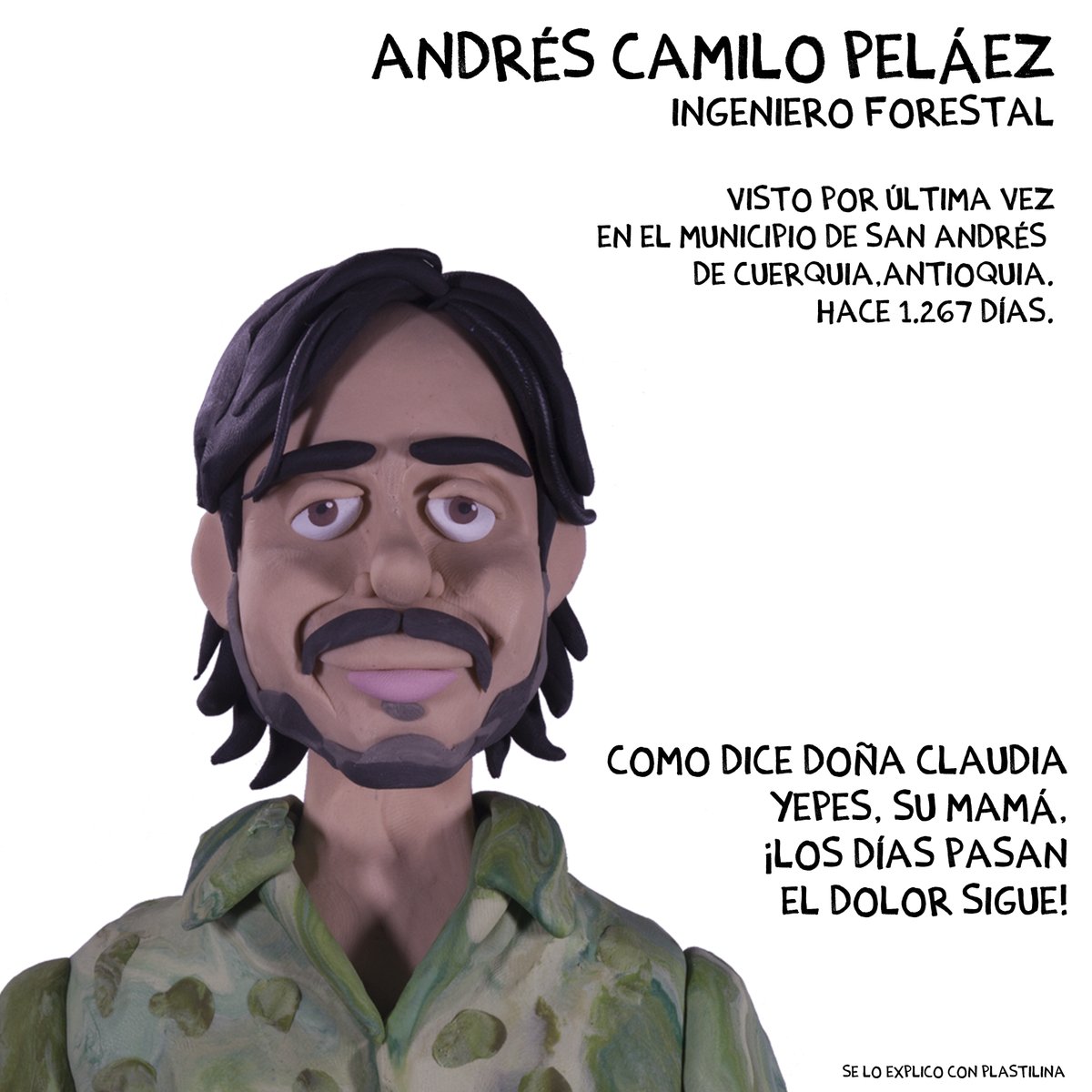 #DondeEstaCamilo #AndresCamiloNoAparece Hoy está cumpliendo 30 años Andrés Camilo Peláez y doña Claudia Yepes, su mamá, clama por respuestas.
Fue visto por última vez hace 1267días en el municipio de San Andrés de Cuerquia, en Antioquia.