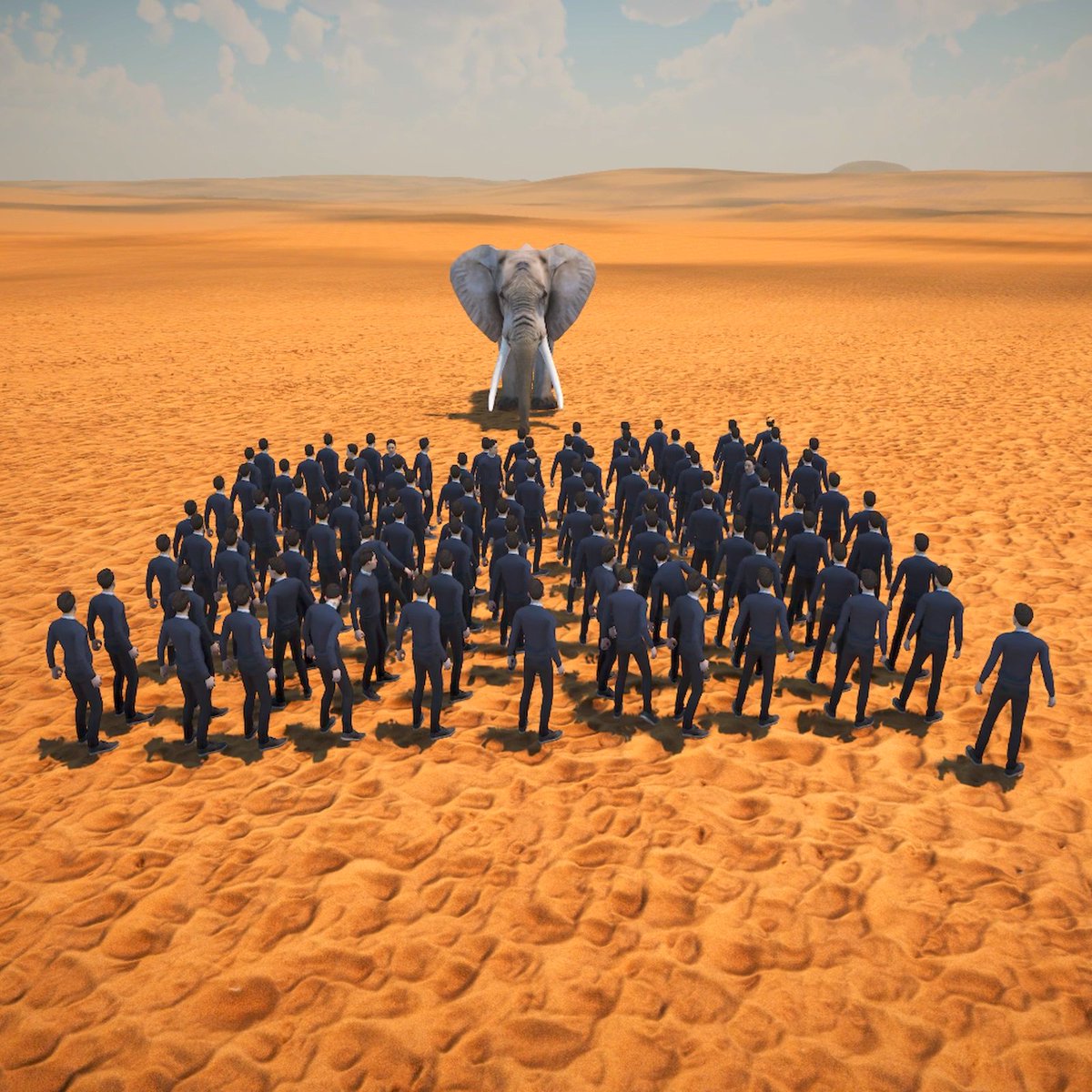 Could 100 unarmed men defeat an elephant ?