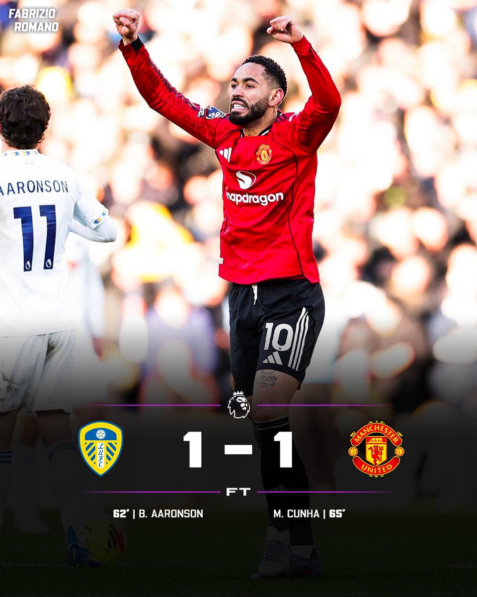 FabrizioRomano's tweet photo. Leeds and Man United share points! 🚨

Who’s been your Man of the Match? https://t.co/JWkwOALVin