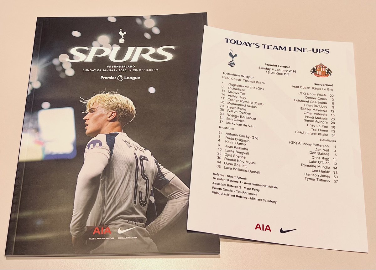 Matchday…

Tottenham Hotspur are looking to extend their unbeaten Premier League sequence to three matches. In their way, a Sunderland side that have been a breath of fresh air in the top flight following their promotion via the play-offs #TOTvSUN #YellowSport ⚽️📰