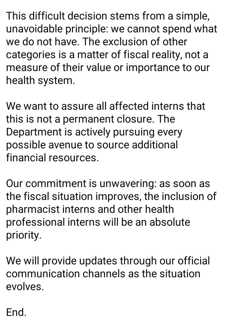 velabahleke0308's tweet photo. If what they are doing is not a permanent closure, then what should the current graduates do, it's good if they stay direction less at home?
#KZNDoH_Release_Pharmacy_Internships https://t.co/CO4VYFw0Tm