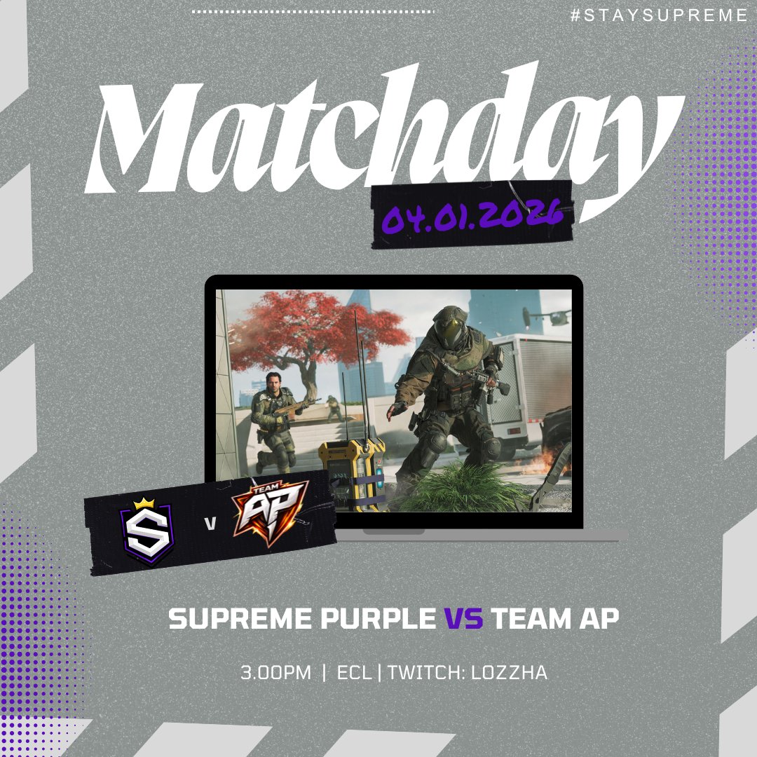 SupremeSportsUK's tweet photo. Few games for Supreme today!
First one for our boys in Purple in Division 5 @EuCompLeague - they face Team AP.
๐3pm GMT
๐ฅhttps://t.co/kNzbQkjxGl
Can @Mckay09_ beat his season best of 9 consecutive kills ๐
Good luck!! ๐ฅ
#staysupreme
@prospxct__ @conorbuchanan @CODsteez @conorbuchanan