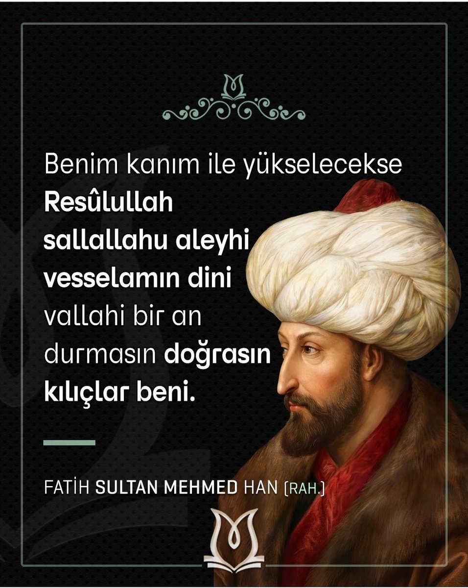 Selamün Aleyküm Arkadaşlar 
Cümleten Hayırlı Akşamlar Dilerim 🌙 

🌹 Fatih Sultan Mehmet Han 🌹 

Gazze'nin Çocukları Yaşasın 🥀
🇵🇸🍉 #LetGazaKidsGrow 🕊️#Boykot 
♎️ #JusticeForDrEbuSafiyya #pazar