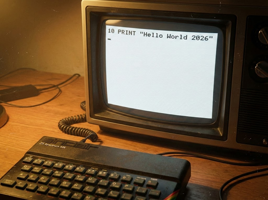 From 10 PRINT "Hello World" on 48k memory to building worlds with AI and vibe coding.

What a journey. And the magic is still intact. ✨🕹️

#Nostalgia #ZXSpectrum #AIcreation #VibeCoding