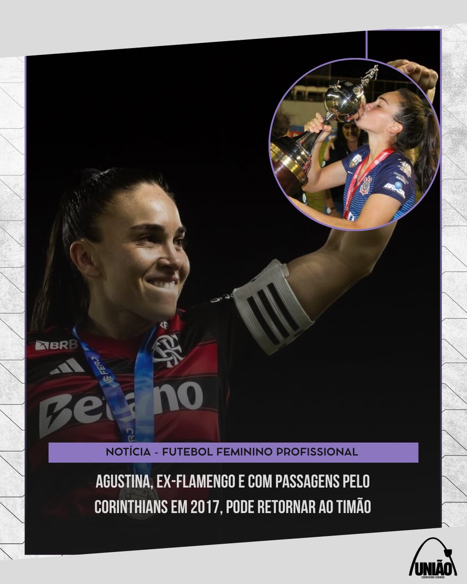 Segundo apuração do Fut das Minas, a zagueira Agustina, ex-Flamengo, tem acerto encaminhado para defender o Corinthians nesta temporada. 

Aos 32 anos, a argentina soma passagens por Flamengo e Palmeiras e já vestiu a camisa do Timão em 2017, além de ter experiência pela seleção