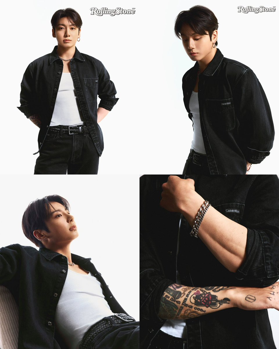 แพ้พี่จองกุกนี่ลุคนี้มากกก ผมสั้น เจาะปาก รอยสัก ต่างหูห่วงใส่สร้อยคอโซ่ สร้อยข้อมือโซ่ ใส่ยีนส์ Calvin Klein ถ้าให้เลือกสเปคในฝันแน่นอนว่า 1 ในนั้นต้องมีพี่จองกุก