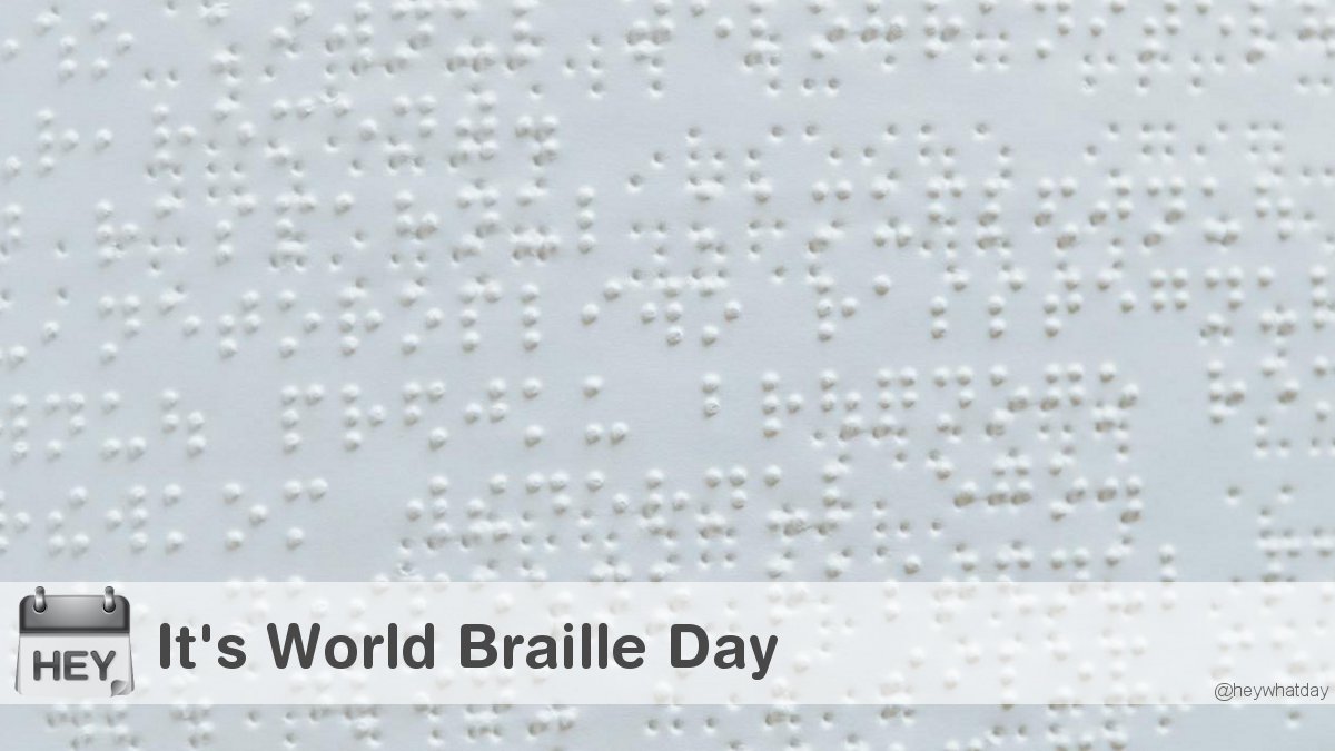 HeyWhatDay's tweet image. It's World Braille Day! 
#WorldBrailleDay #BrailleDay #NationalBrailleDay