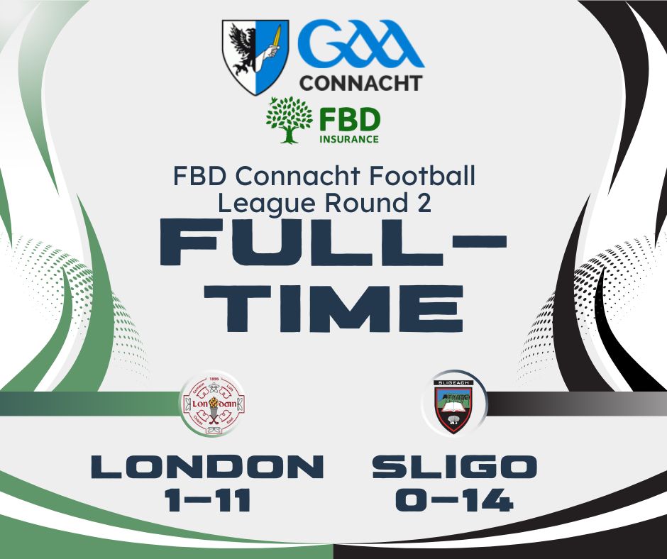 FBD League Full time Sligo 0-14 London 1-11
Get all the latest news on the Sligo GAA app member.clubspot.app/club/sligo-gaa…