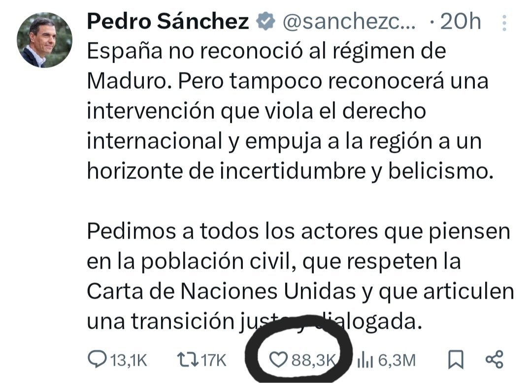 Tus impuestos para que Su Psicopatia de Moncloacas, Pedro Sánchez, tenga sus likes. Maduro style.