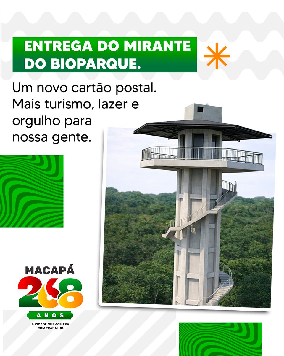 prefmacapa's tweet photo. Macapá acelera com trabalho, cuidado e dedicação à nossa população. 

Para celebrar os 268 anos, vem aí uma programação especial e um grande presente que marca um novo capítulo do turismo da cidade.❤️ https://t.co/QnIjAG5xs8