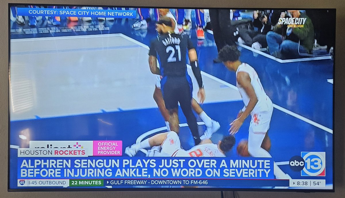 Channel 13 says "Alphren" Sengun was injured last night. Thank goodness it wasn't his cousin Alperen lol.