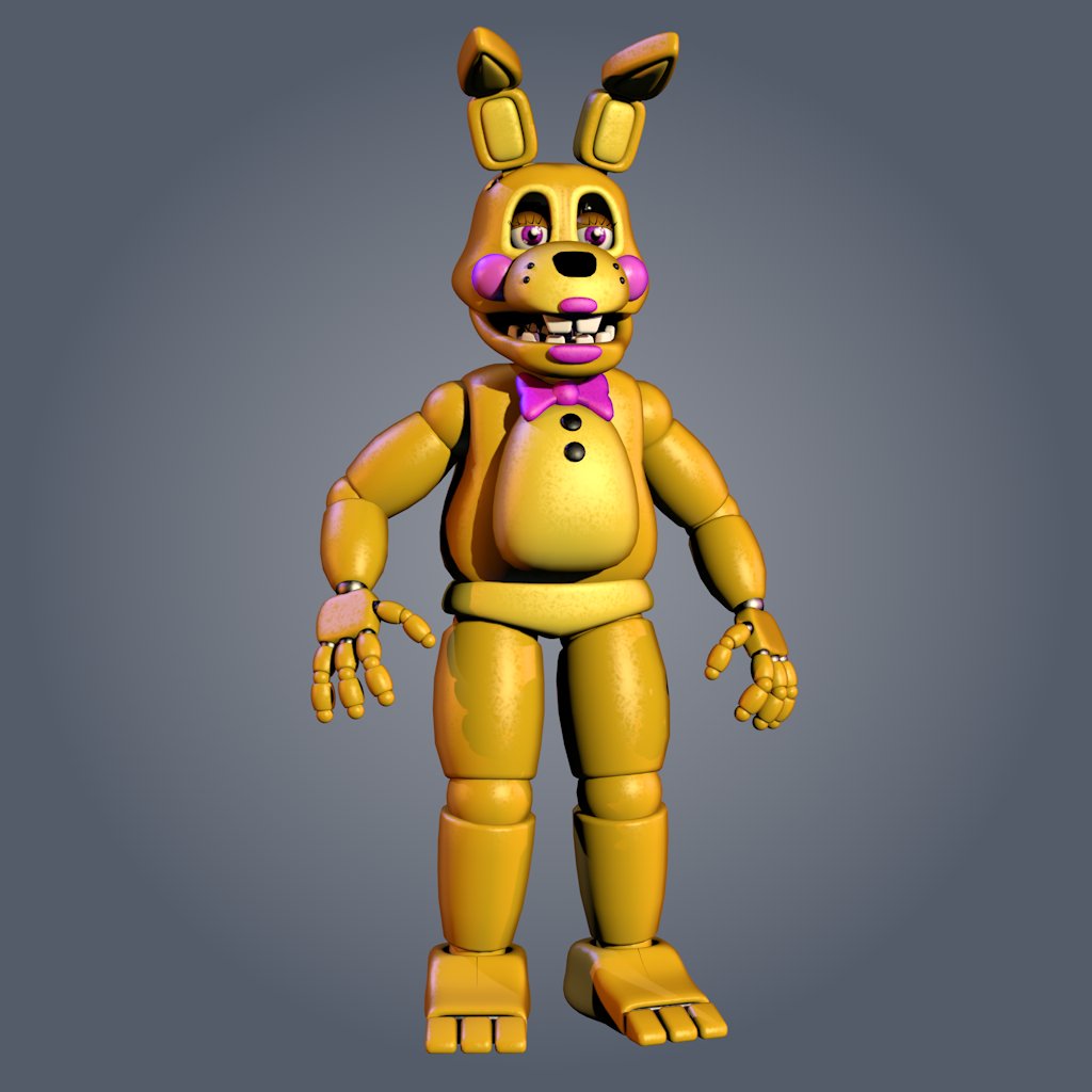 Wicherbitcher's tweet image. Toy Fredbear and Toy Spring Bonnie #FiveNightsAtFreddys #FNaF
