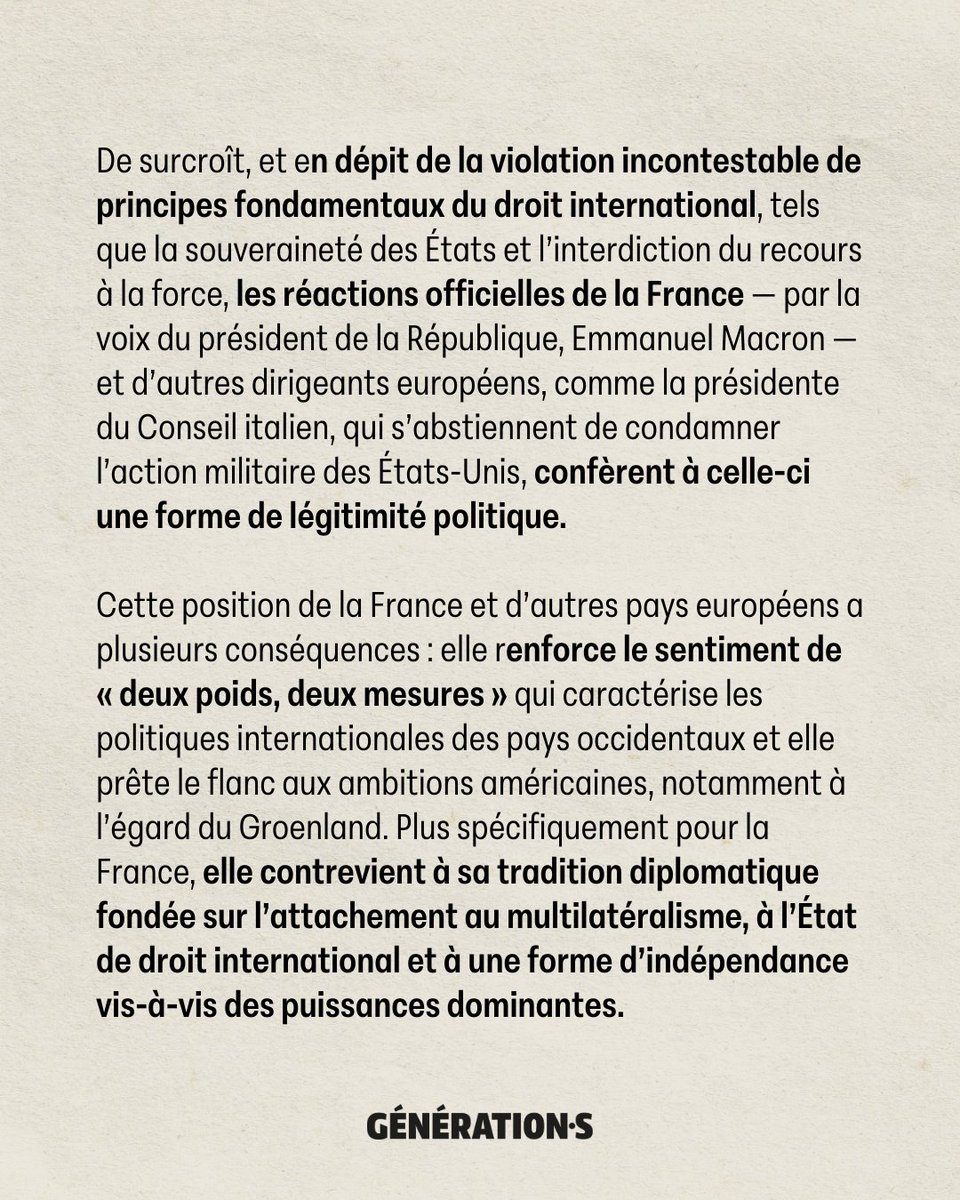 Génération.s appelle la France et l’Europe à rompre avec la complaisance envers Washington 1/2