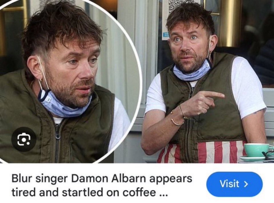 thegodoflying's tweet photo. I adore this genre of Damon Albarn photos https://t.co/7gZV7QeVf1