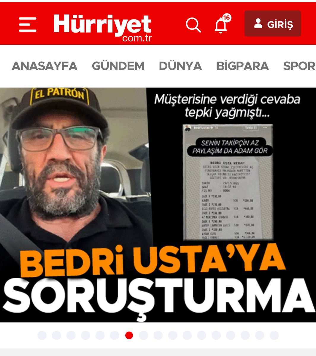 Bedri Usta’ya soruşturma açılmış. Allah razı olsun savcılarımızdan, devletimizden

Halkla dalga geçmek neymiş görüyor

#BedriUstayıBoykot #BedriUsta #bedriustabotkot