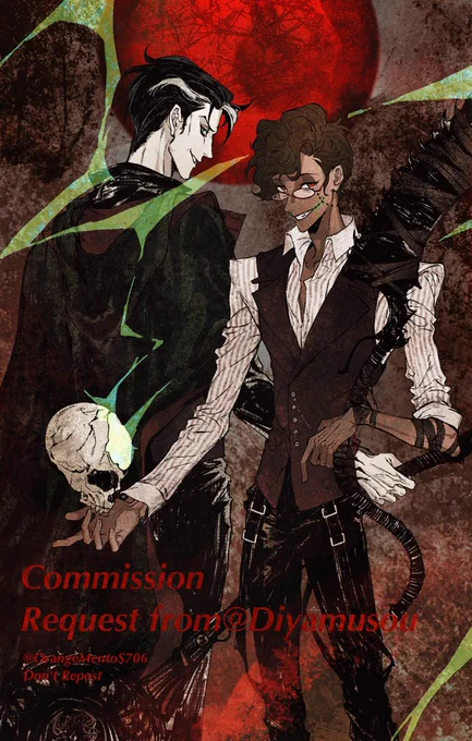 #HazbinHotel #Alastor #Vox #Radiostatic Commission request from@ Diyamusou(Ao3) Bloodborne Paro