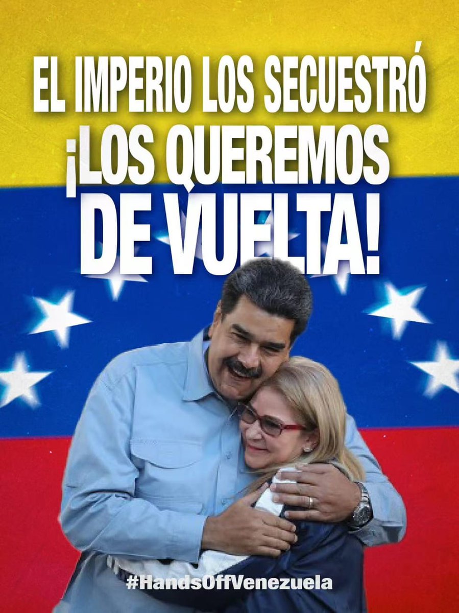 HugoMoldiz's tweet photo. Suman las voces en el mundo para que el presidente Nicolás Maduro y Cilia Flores sean liberados de inmediato. Fueron secuestrados por Trump en abierta violación del derecho internacional y de la carta de Naciones Unidas @soyCesarTrompiz @estechefernando @WaldoSur @oscarsilvaf https://t.co/mQqqifDmeF
