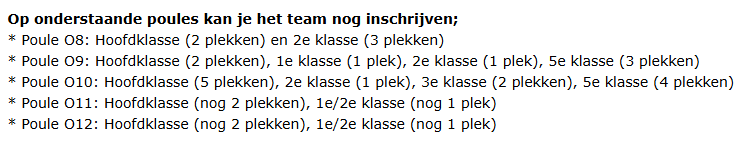 💙🤍Update: We hebben al 113 teams (van de mogelijke 144) die deelnemen.

Op de afbeelding de plekken die nog leeg zijn momenteel.

Breng dit vooral onder de aandacht van andere verenigingen!

#bonfix #pupillentoernooi #heerde #wijzijnseh