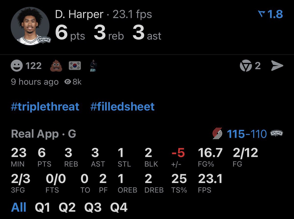 DigestHoops's tweet image. Dylan Harper when his dad shows up to watch him play in person: