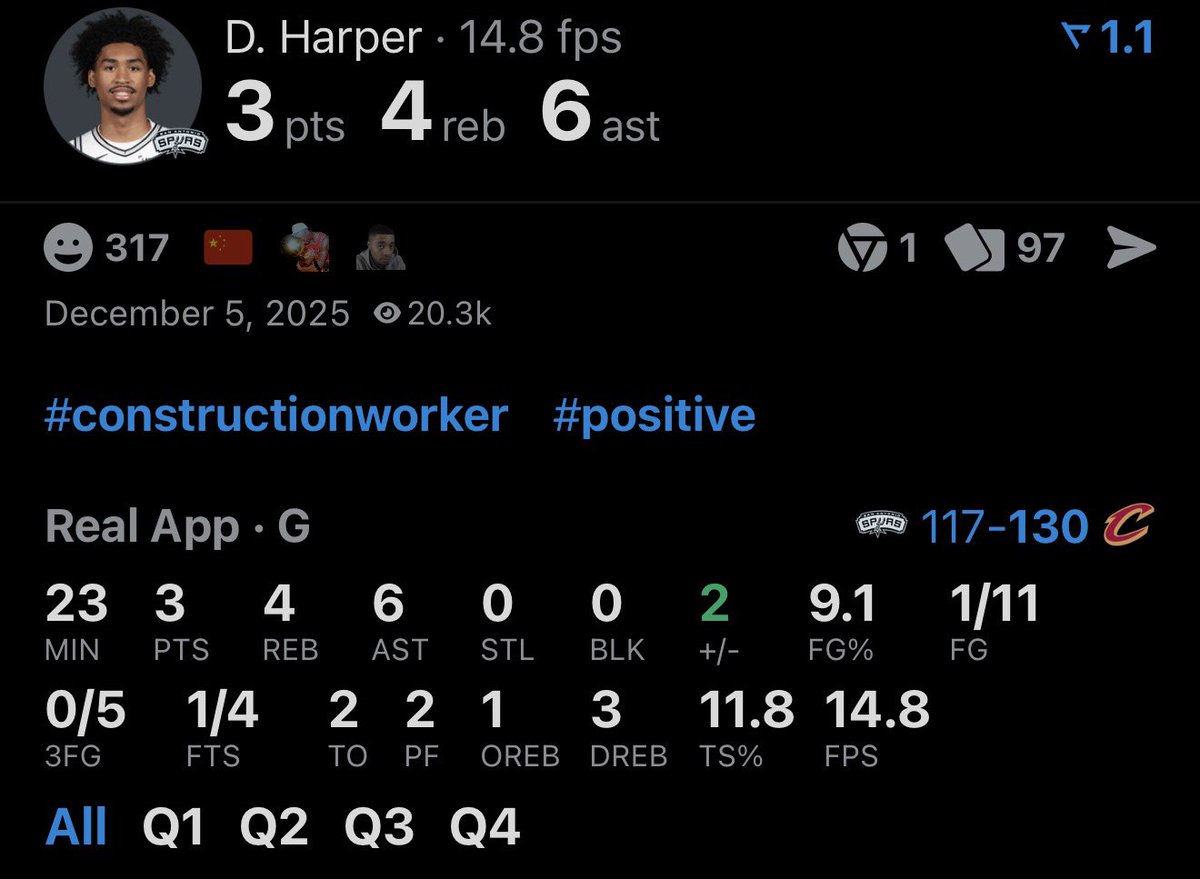 DigestHoops's tweet image. Dylan Harper when his dad shows up to watch him play in person: