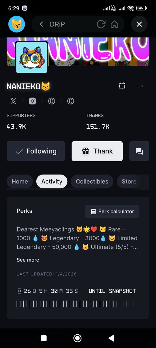 Perks updated!!!! Snapshot on 31st.January.2026 😽♥️✨