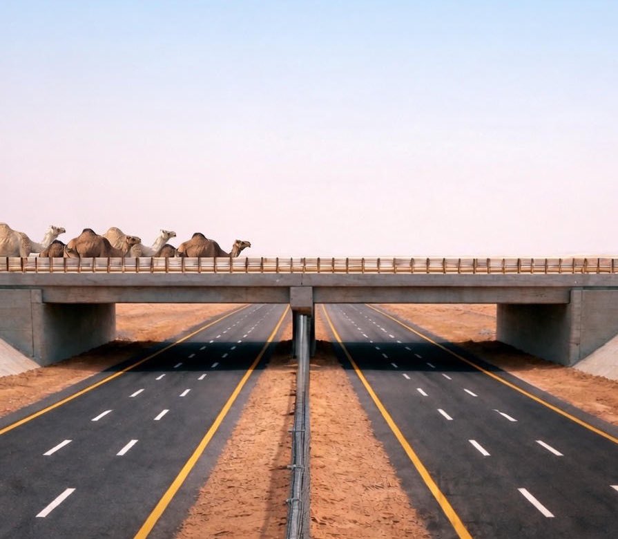 معابر خاصة للإبل على طرق المملكة 🐪🇸🇦

على امتداد شبكة الطرق الأكثر ترابطًا في العالم، تنتشر عشرات الجسور المخصصة لعبور الإبل في المناطق التي تتواجد فيها، تسهيلاً للحركة وحمايةً للأرواح والممتلكات والحياة البرية، وتجنبًا لأي تعارض بين مرور المركبات والإبل