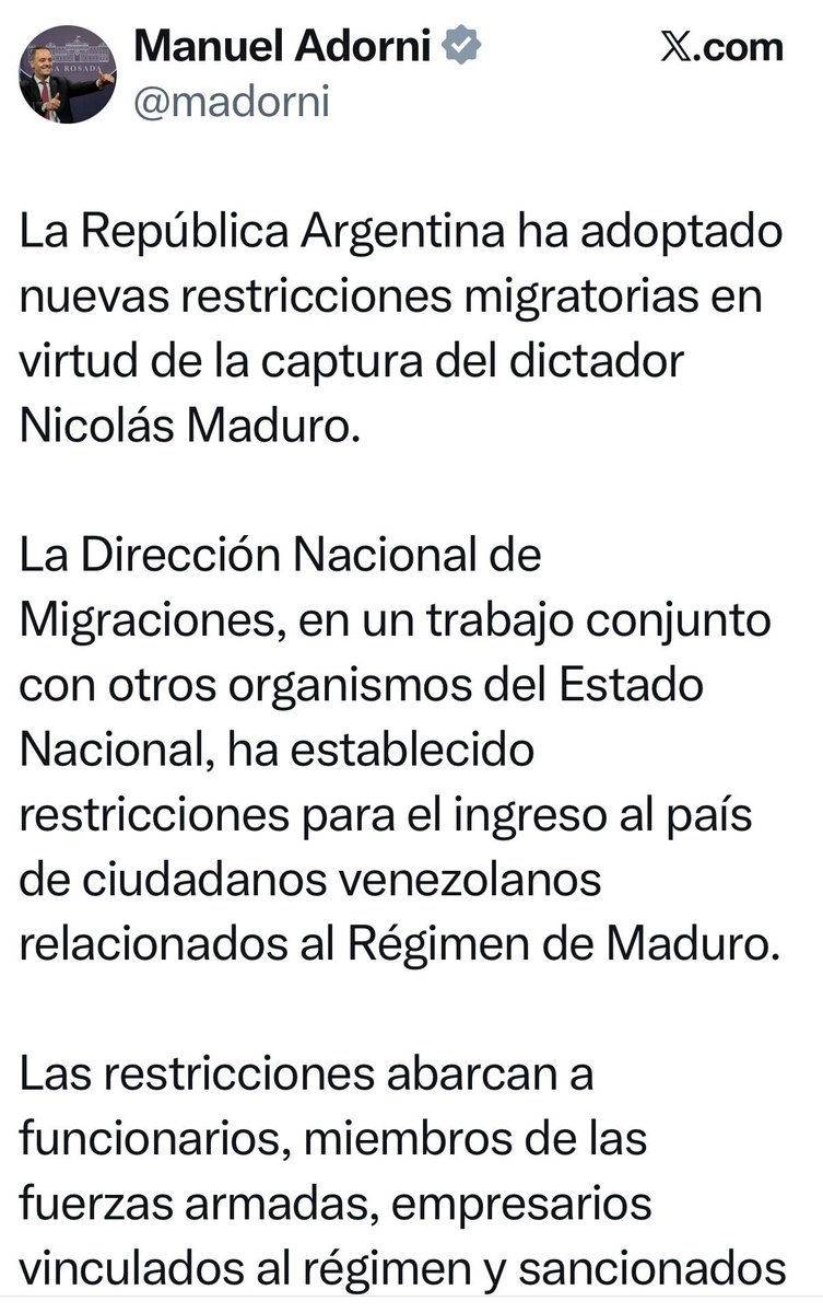 Ecuador, Perú y Argentina restringen el ingreso, a sus territorios, a ciudadanos venezolanos vinculados al régimen de Maduro.