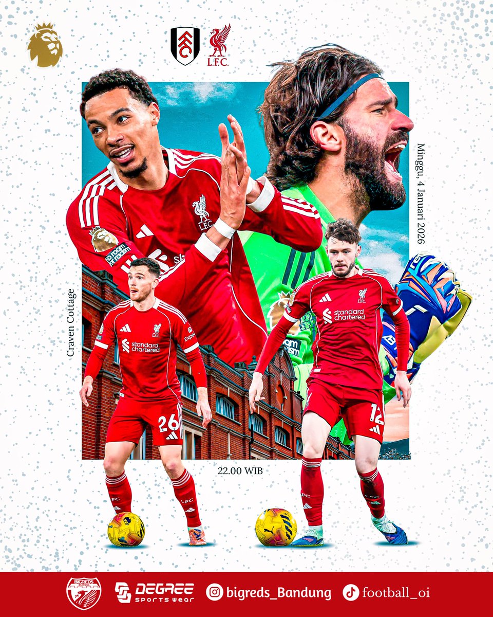 MATCHDAY | PREMIER LEAGUE 🔥

Liverpool vs Fulham
Kick off 22.00 WIB

Info lengkap lalajo bareng cek postingan yang dipinned #YNWA