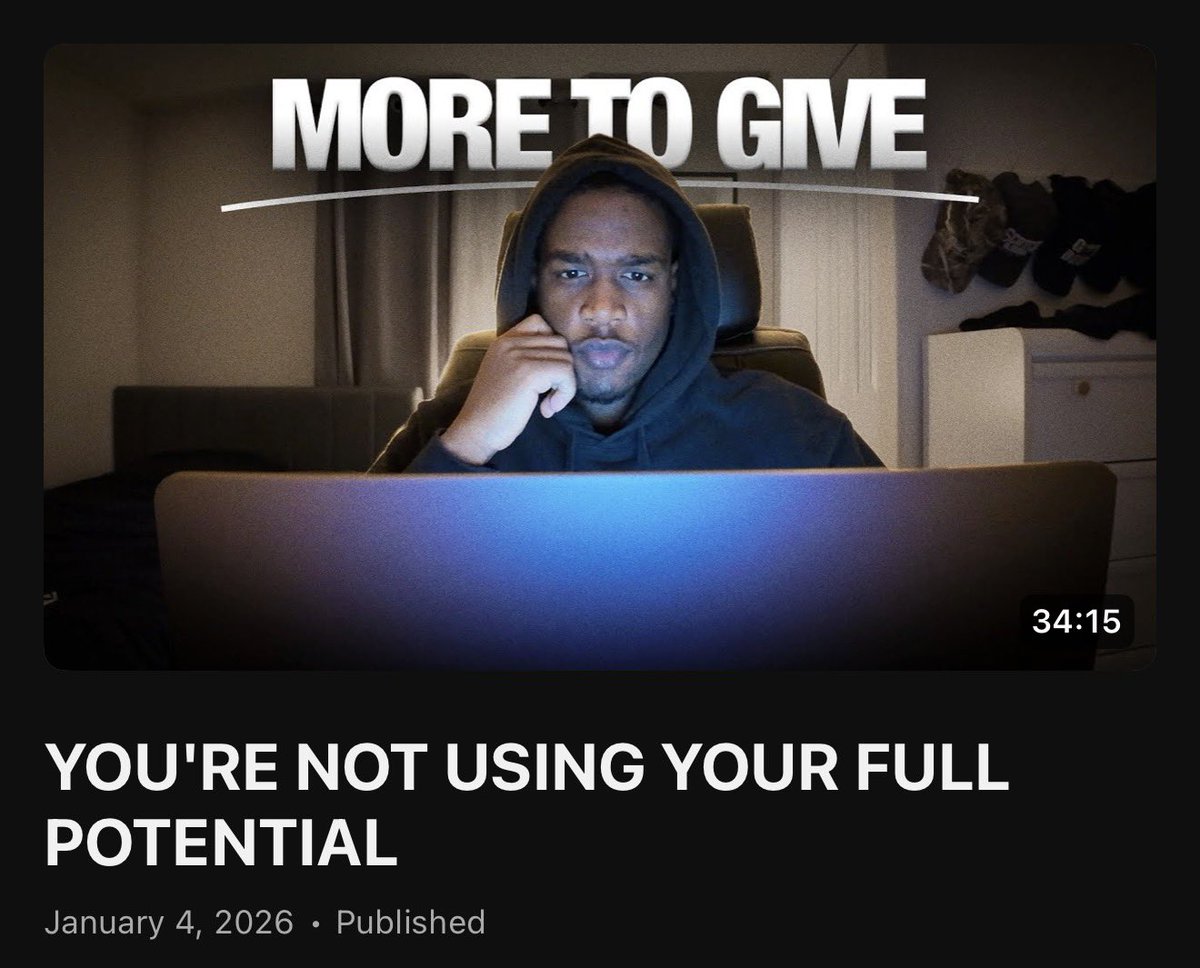 NEW VID IS LIVE! 🚨
-
This is the last bit of content I filmed in 2025. 
Be sure to watch till the end for a special message that’s quite insightful especially now as we enter this new year. 
-
youtu.be/UQny9v0yky4?si…