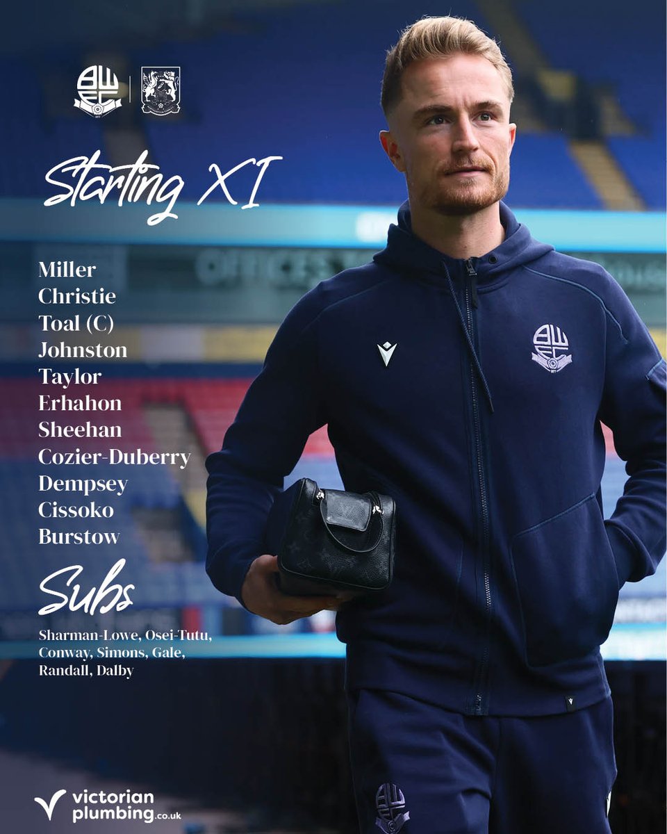 OfficialBWFC's tweet image. Your Wanderers side set for our 12pm kick off! 💪

#bwfc