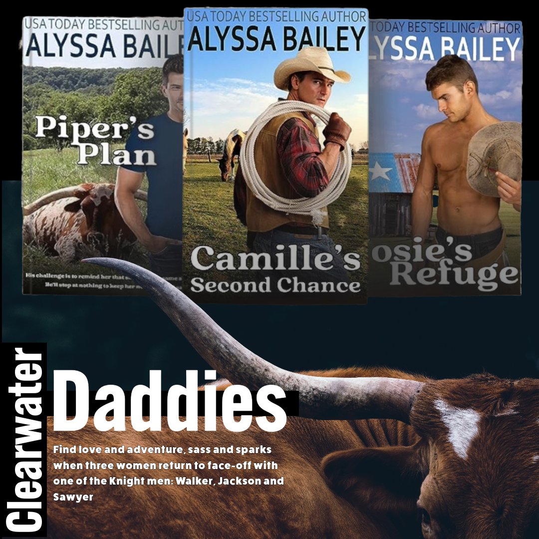 bit.ly/41Vydq9
Check out the Clearwater Daddies series, a thrilling 3-book collection that you won't want to miss!
Dive into Piper’s Plan, Camille’s Second Chance, and Josie’s Refuge by Alyssa Bailey. 📚✨
Available in Kindle Unlimited and paperback