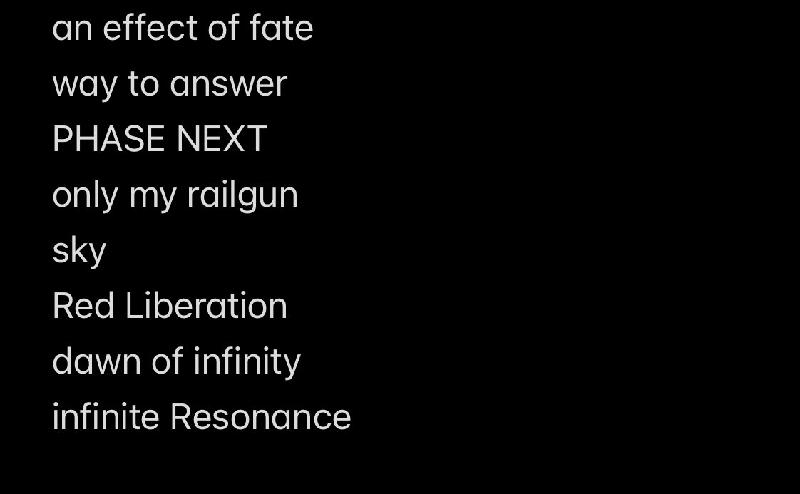 #fripSide Liberation Protocol 
東京公演　セトリ