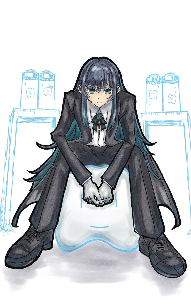 はちゃんクッションに座るAdoちゃん。（hxhパロ） #Adoart #Ado