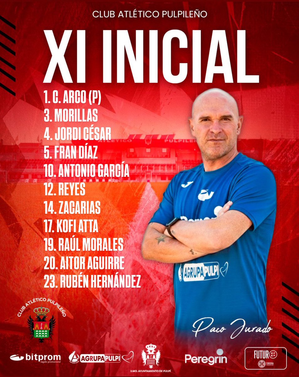 📋 ¡Alineación confirmada!
🆚 <a href="/ElPalmarcfbases/">El Palmar CF Bases</a> 

#VamosPulpileño🔴⚫️