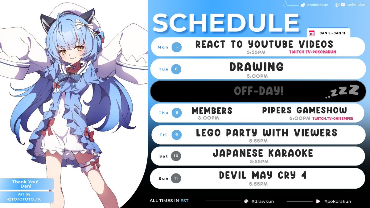 pokorakun's tweet photo. SCHEDULE๐ JAN 5 - JAN 11
GENERAL โ #pokorakun โ ART: #drawkun
R34 โ #rawkun โ MEMES: #wantedrakun