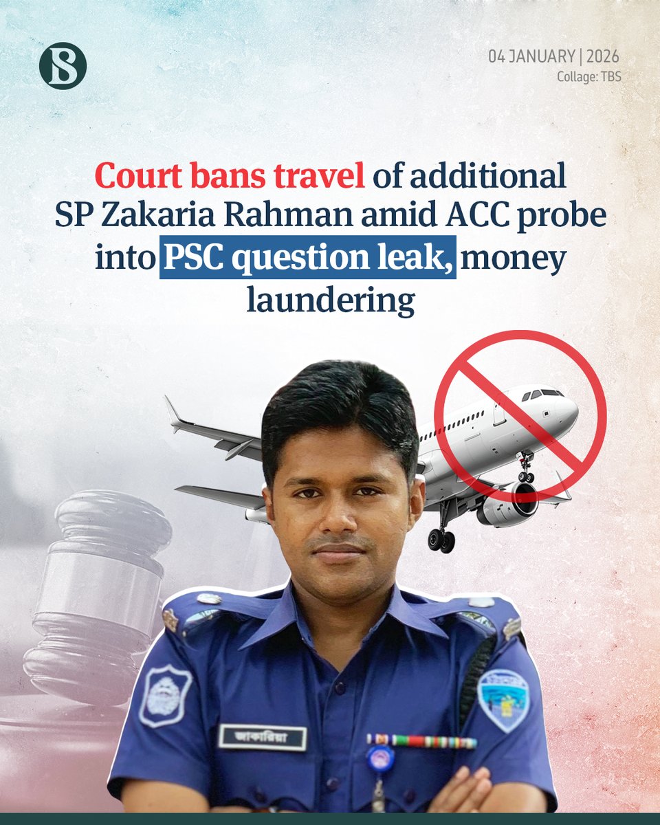 tbsnewsbd's tweet photo. Zakaria Rahman is alleged to have links to a PSC question leak syndicate through Syed Abed Ali (Jibon), a government employee and retired PSC driver
Link in comments
#travelbans #zakariarahman #Dhakacourt #questionleak #TBSNews https://t.co/7df8lFBrGK