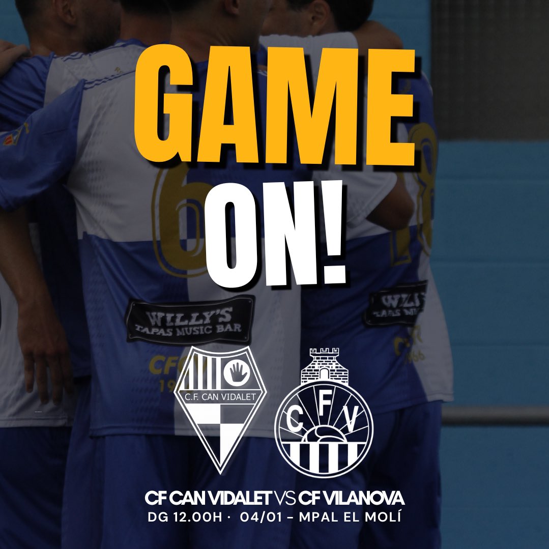 ⏱️ Comença el partit! Ja roda la pilota al Molí 🔵⚪

⚔️ CF Can Vidalet – CF Vilanova

Som-hi, equip! 💙🤍
