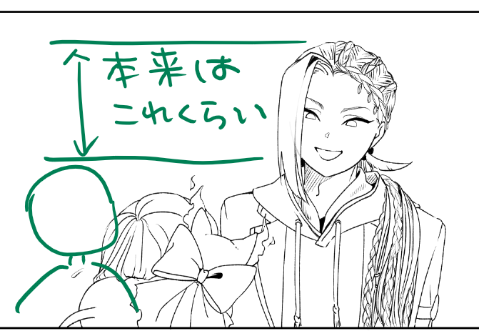 ちょっと身長差つけすぎた
まぁいいか、盛ってしまえ 