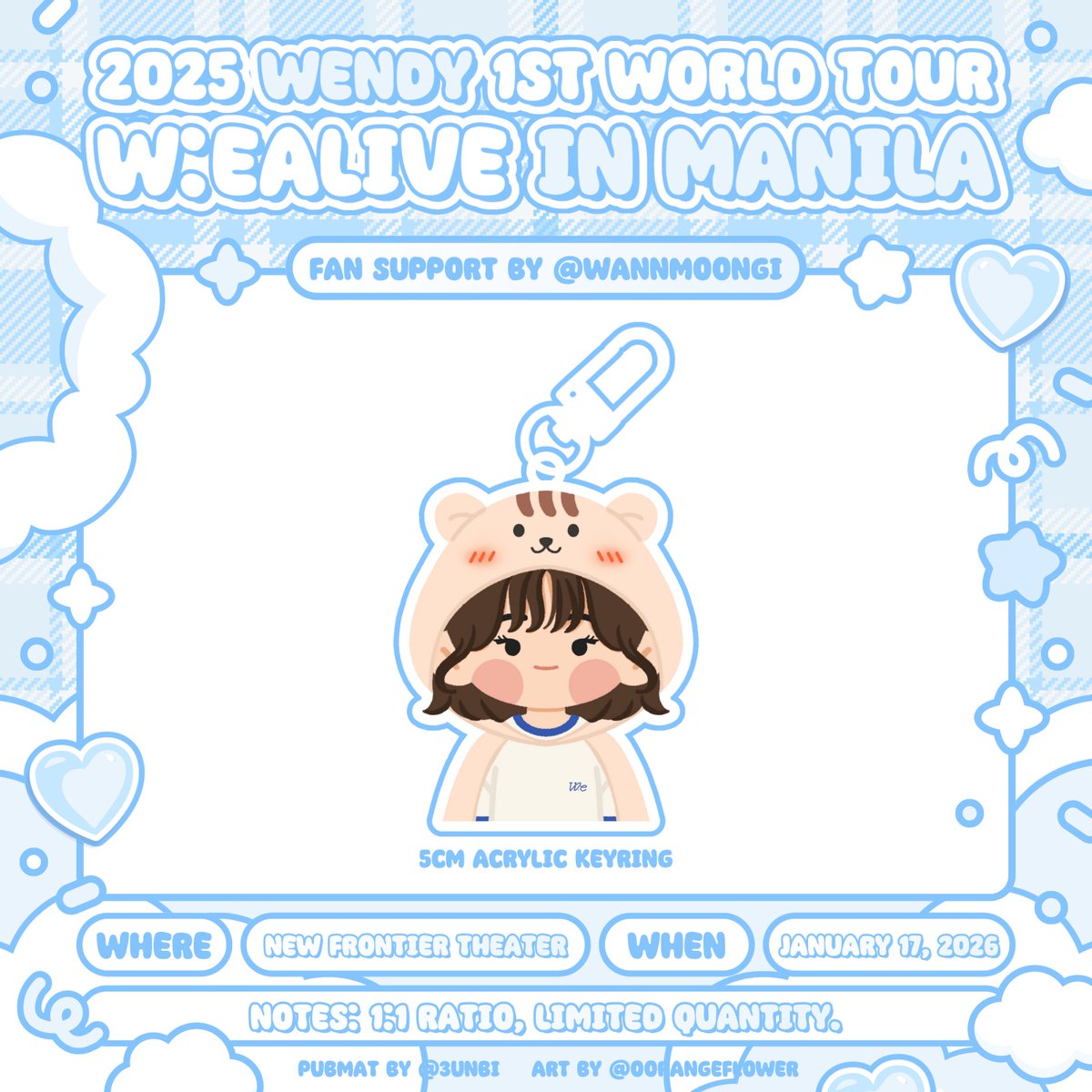 wannmoongi's tweet image. ⋆.˚⟡ Wendy 1st World Tour 
W:ealive in Manila ⟡˚.⋆
fan support by @wannmoongi

5cm acrylic keyring

𑣲 Like + RT 
𑣲 strictly 1:1;open for trades on d-day
𑣲 limited qty
𑣲 time + loc: TBA

#WENDY #웬디 #WEALIVE
#WENDY_WORLDTOUR
#WENDY_WORLDTOUR_MANILA
#WEALIVE_IN_MANILA