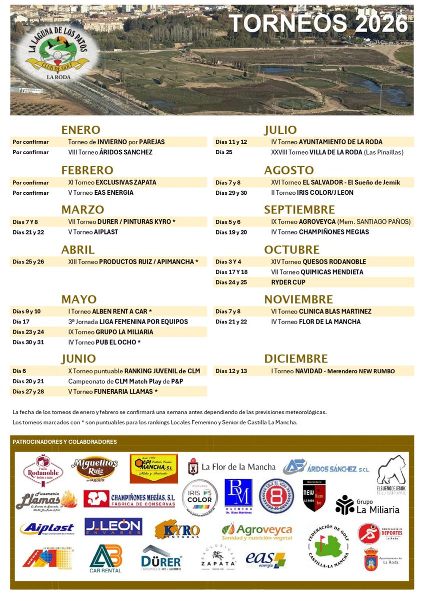 larodagolf's tweet photo. Ya puedes consultar el calendario de torneos para el 2026.

https://t.co/y2pYtJPsb5 https://t.co/AQHKK9dmSy