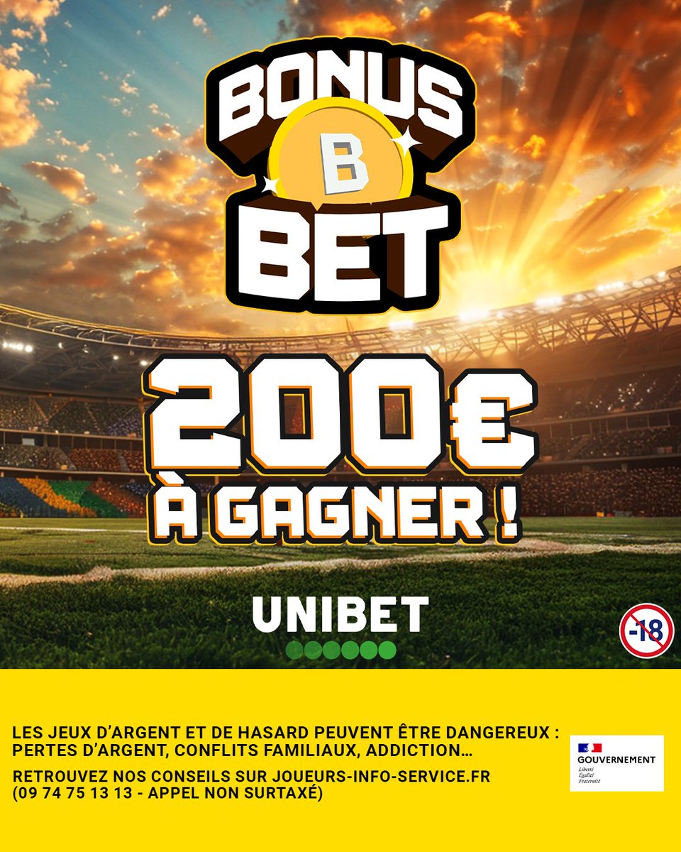 UnibetFrance's tweet image. 🔥 Nouvelle occasion de gagner 10 x 20€ de Bonusbets avec la CAN 🤑

👉 RT + pseudo pour participer 
🤞 TAS à 16h00