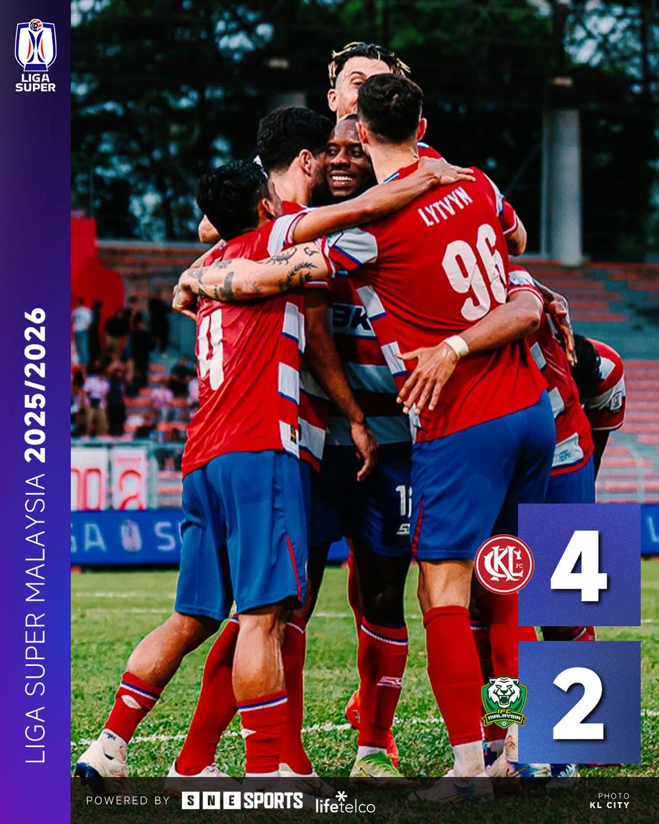 SNE_Sports's tweet photo. #LigaSuper 2025/26 Matchday 14 Results
FT: Kuala Lumpur City 4-2 Imigresen FC
📷 : KL City
#KLCIMI #KLCity #IFC
#SNESports
#LifeTelco https://t.co/0PERFe6uCz